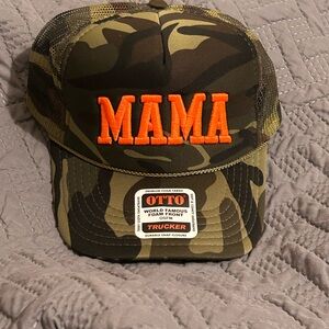 OTTO womens Camouflage Hat with Orange MAMA Embroidery